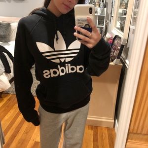 Black original Trefoil hoodie